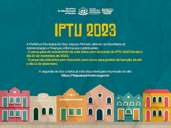Contribuintes podem solicitar isenção do IPTU 2023. 